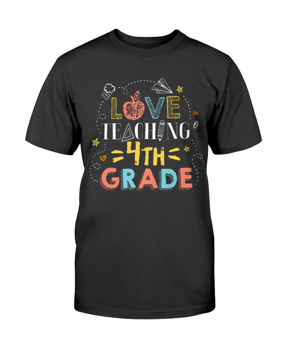 I Love Teaching 4th Grade Tshirt Teacher Gift Back to School
