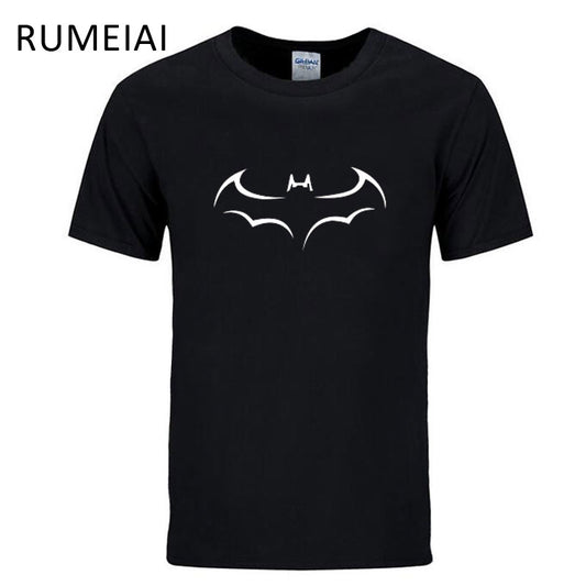 RUMEIAI 100% COTTON men t shirt casual short sleeve t-shirt for men batman print men T shirt crewneck mens tee shirt